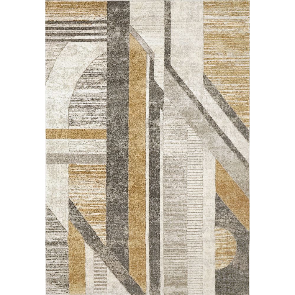 Dynamic Rugs 4415-970 Zahara 7.10 Ft. X 10.2 Ft. Rectangle Rug in Grey/Gold